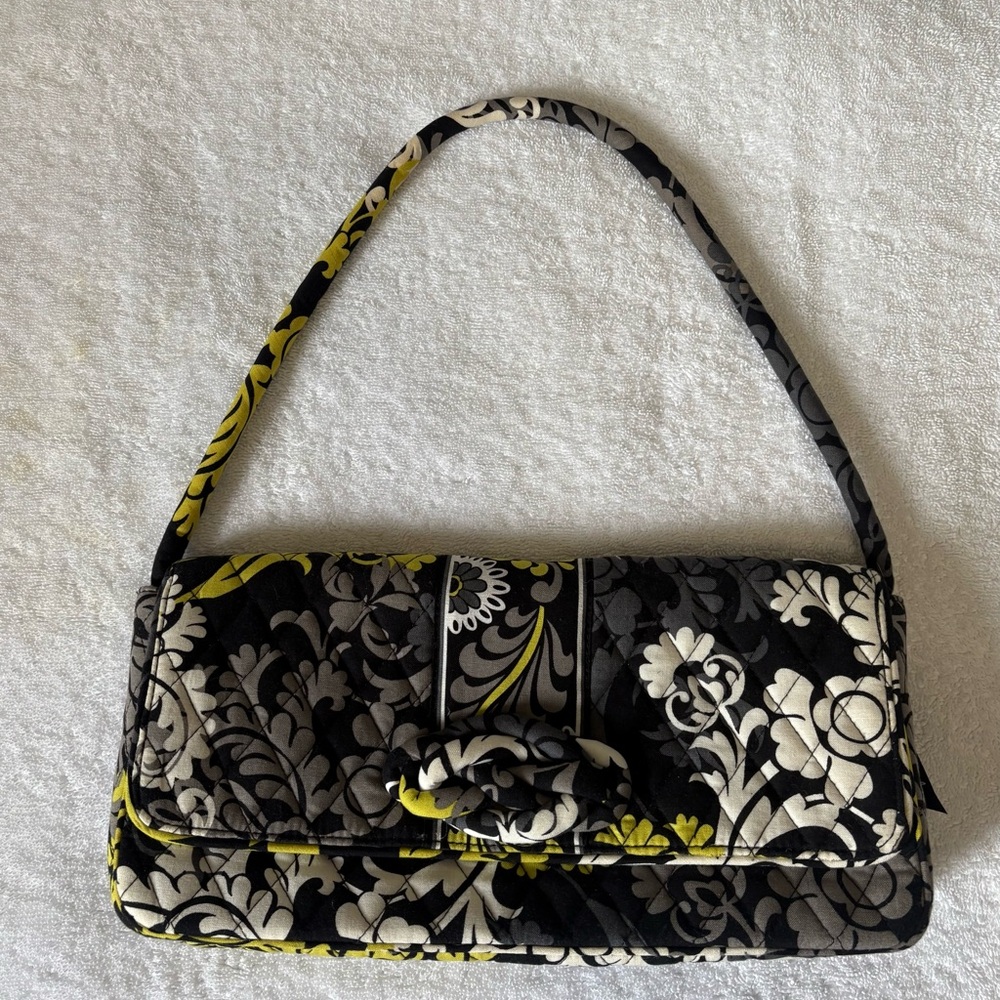 Vera Bradley Floral Black and Yellow “Knot just a clutch”